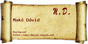 Makó Dávid névjegykártya