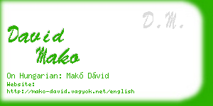 david mako business card