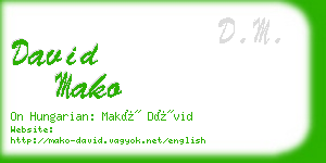 david mako business card